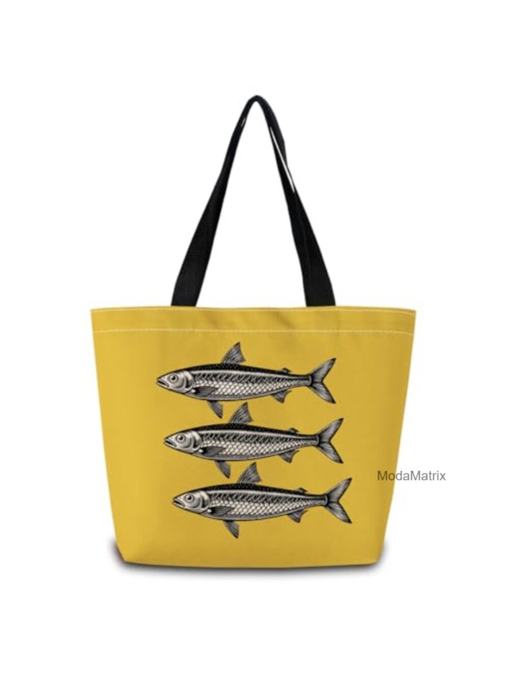 Sardine Reusable Grocery Tote Bag Polyester Double-Sided Print